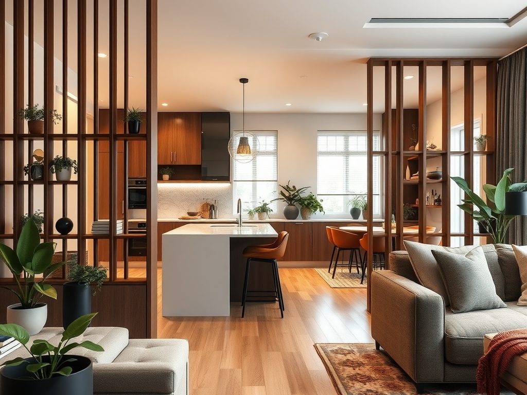 Oddzielenie kuchni od salonu bez remontu: praktyczne sposoby na podział przestrzeni i zachowanie funkcjonalności</assistant