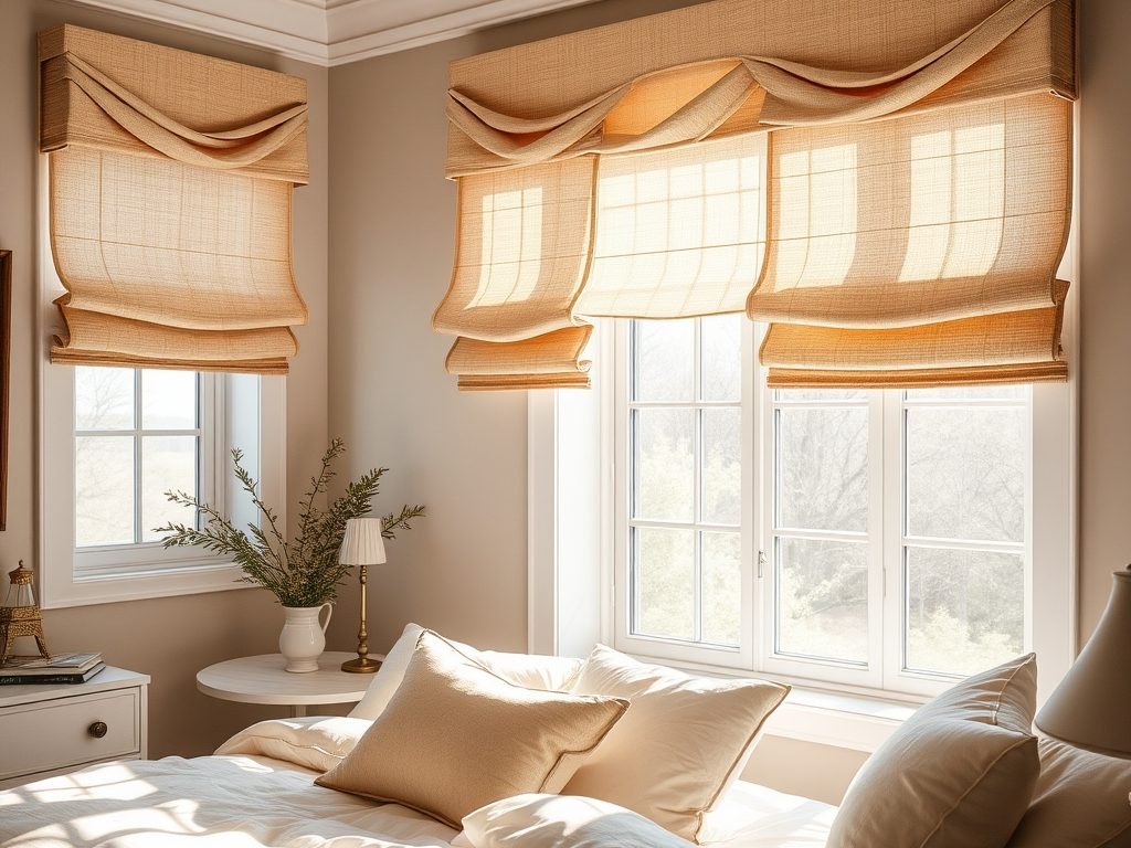 Rolety rzymskie do sypialni: jak wybrać tkaninę i mechanizm dla komfortu i prywatności